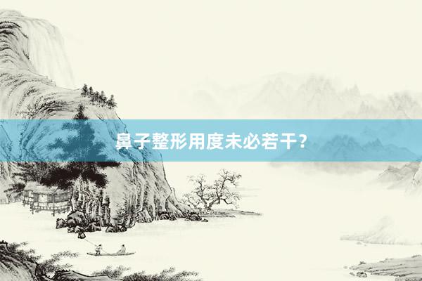 鼻子整形用度未必若干？